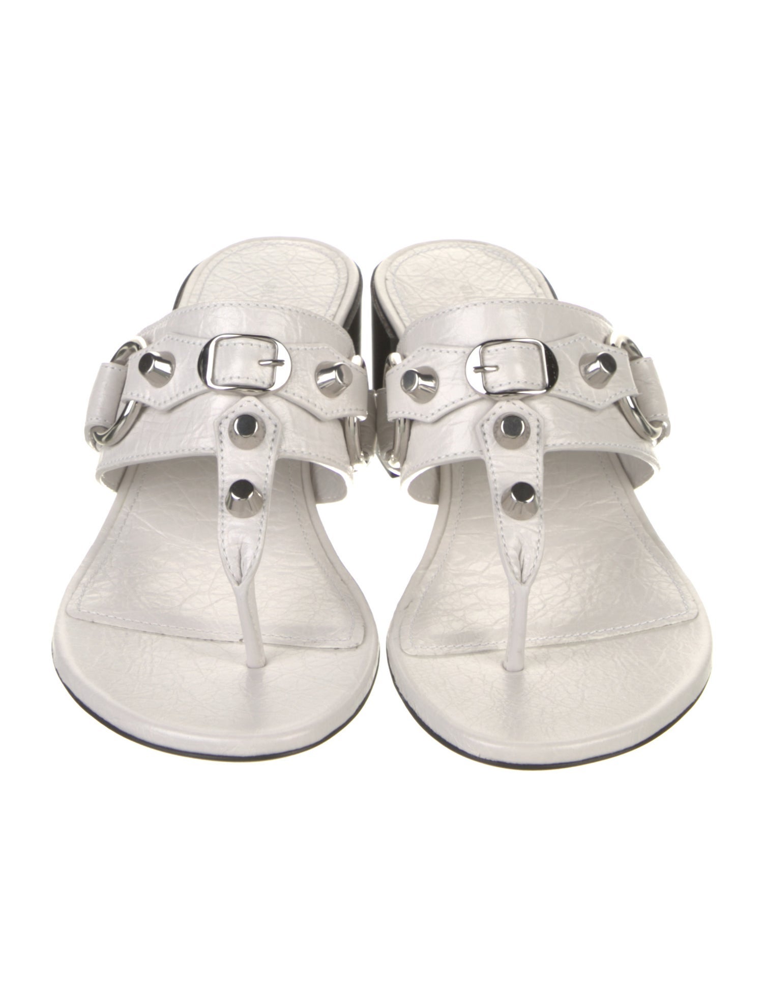 Balenciaga Leather Studded Accents Slides